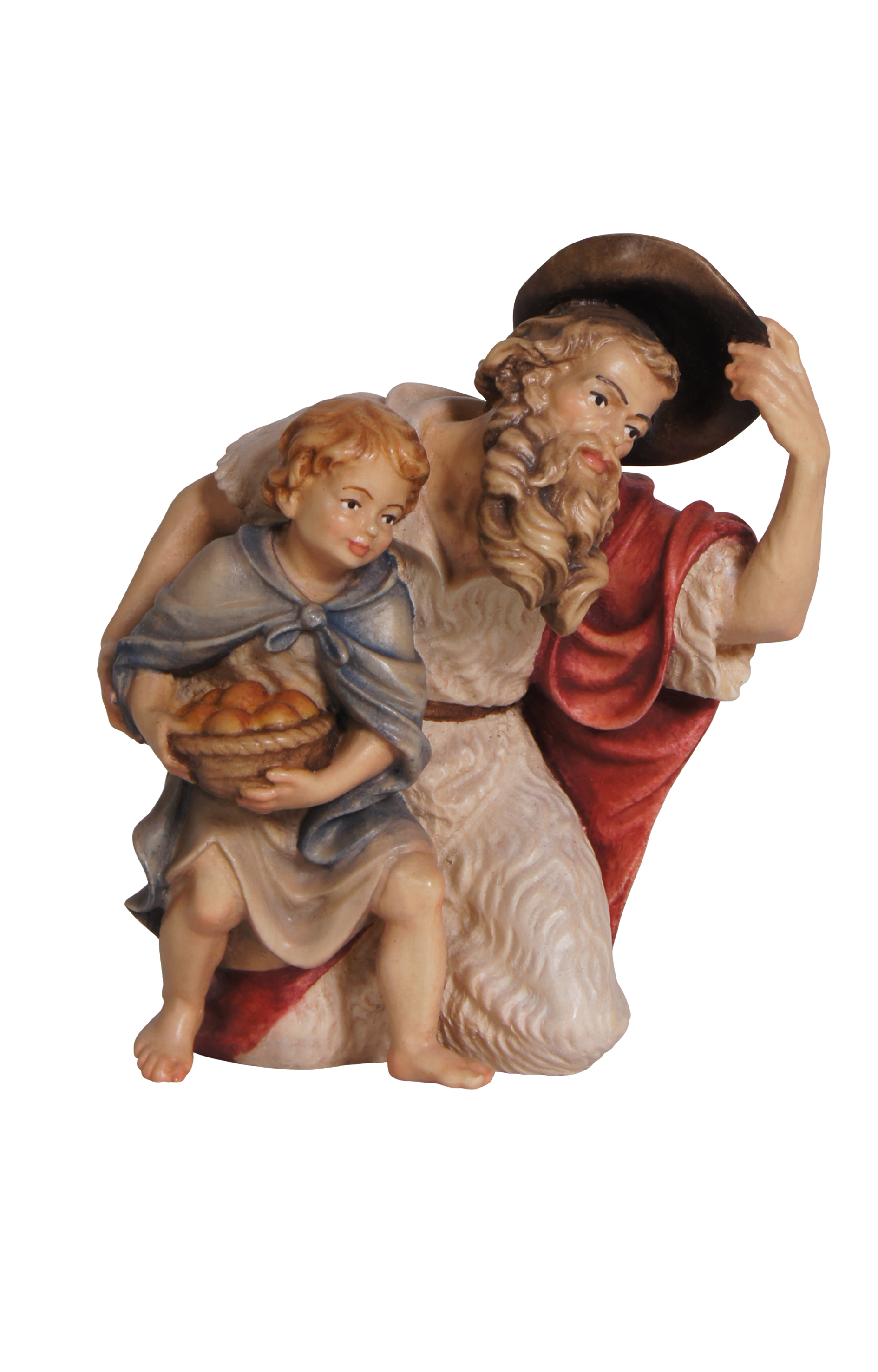 Mahlknecht Krippe Hirt kniend mit Bub