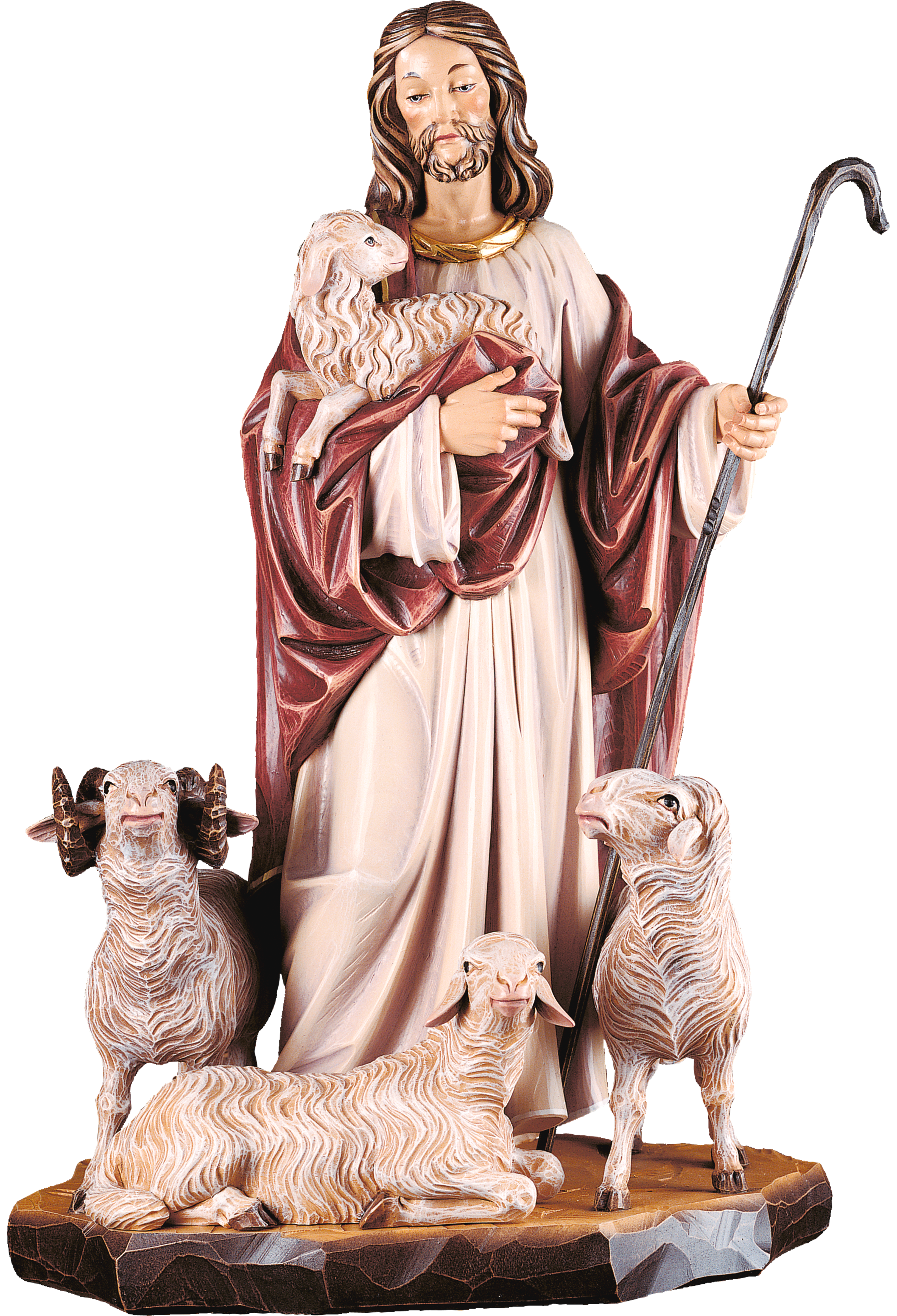Jesus der gute Hirte mit Schafe