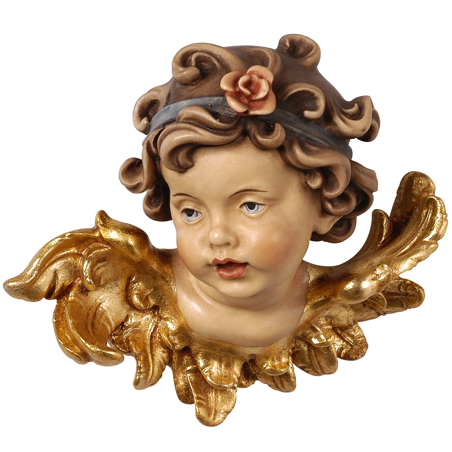 Engelskopf Leonardo mit Rose rechts