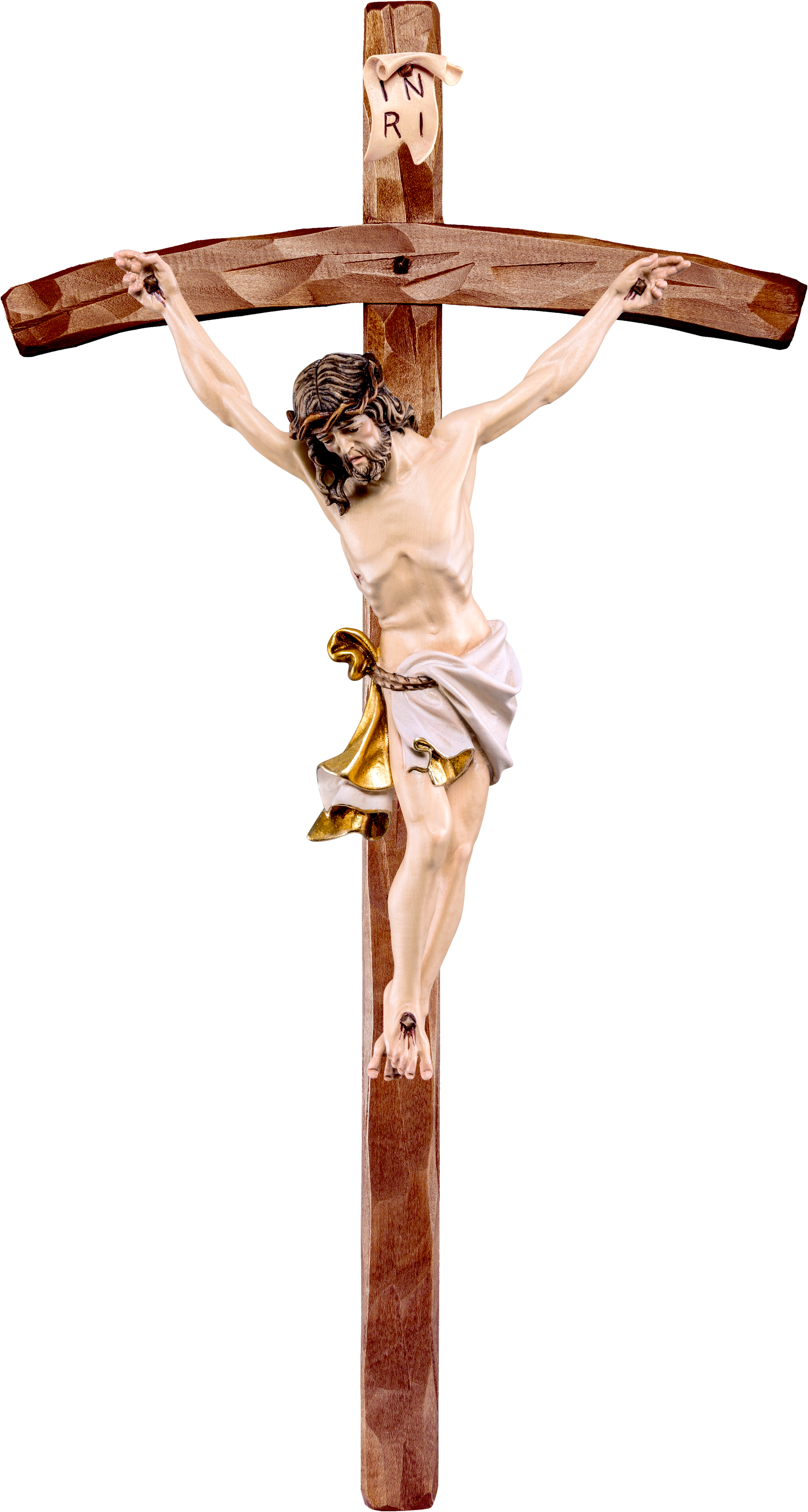 Alpenchristus weiss mit gebogenem Kreuz