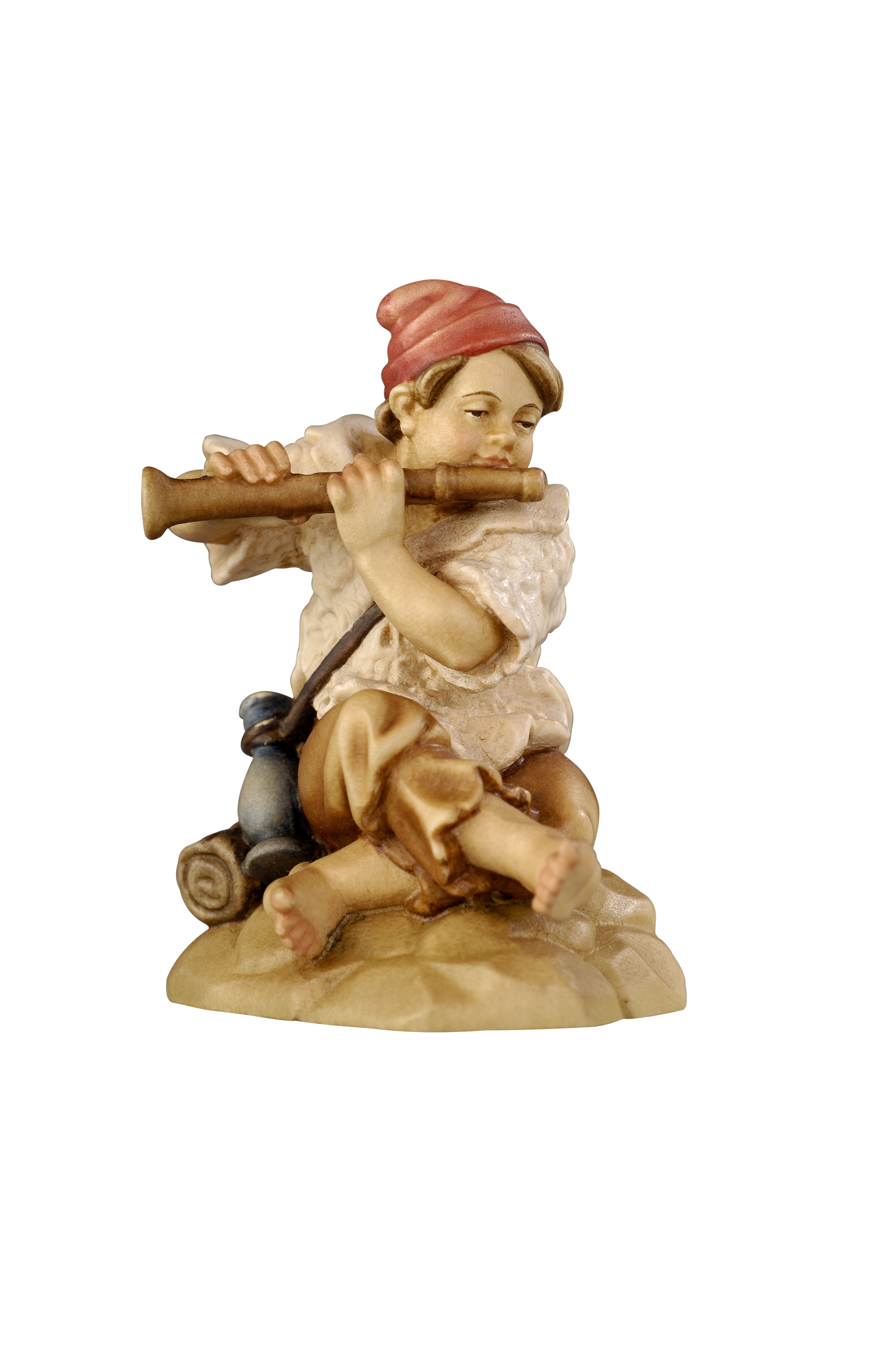 Rainell Krippe Junge sitz.Flöte