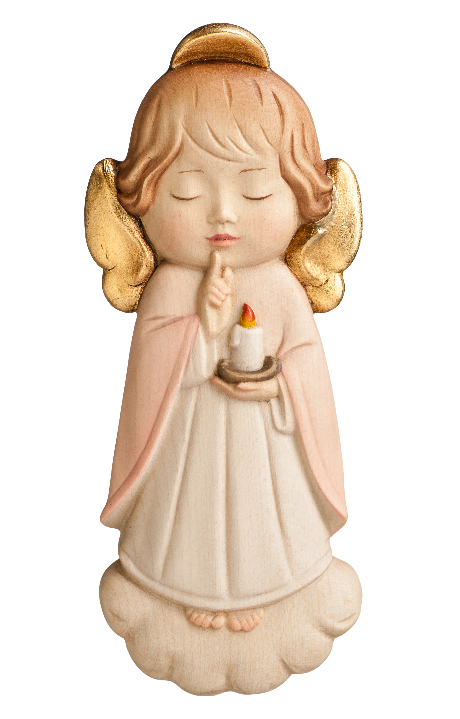 Schutzengel mit Kerze rosa