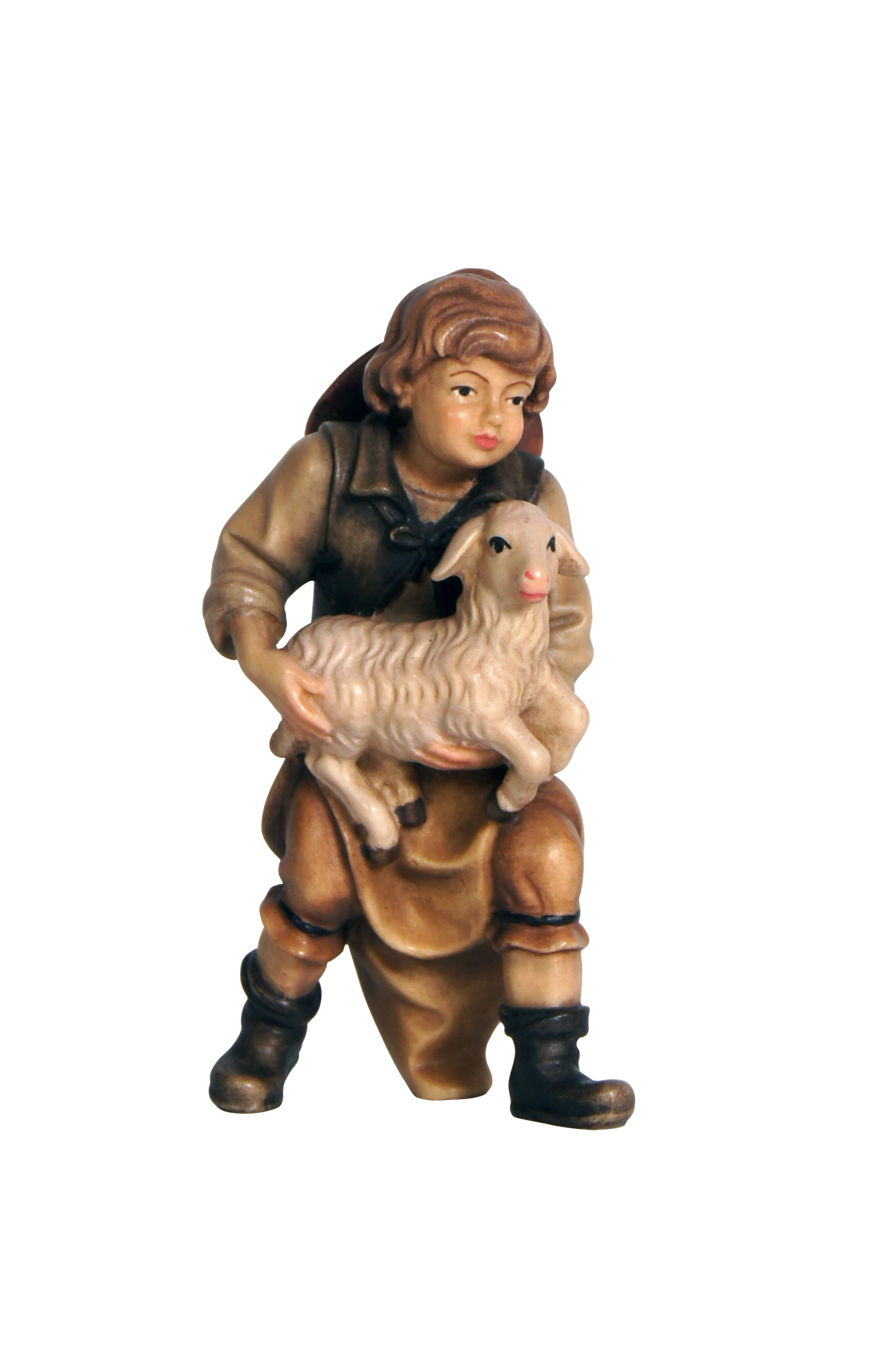 Mahlknecht Krippe Bub mit Lamm im Arm