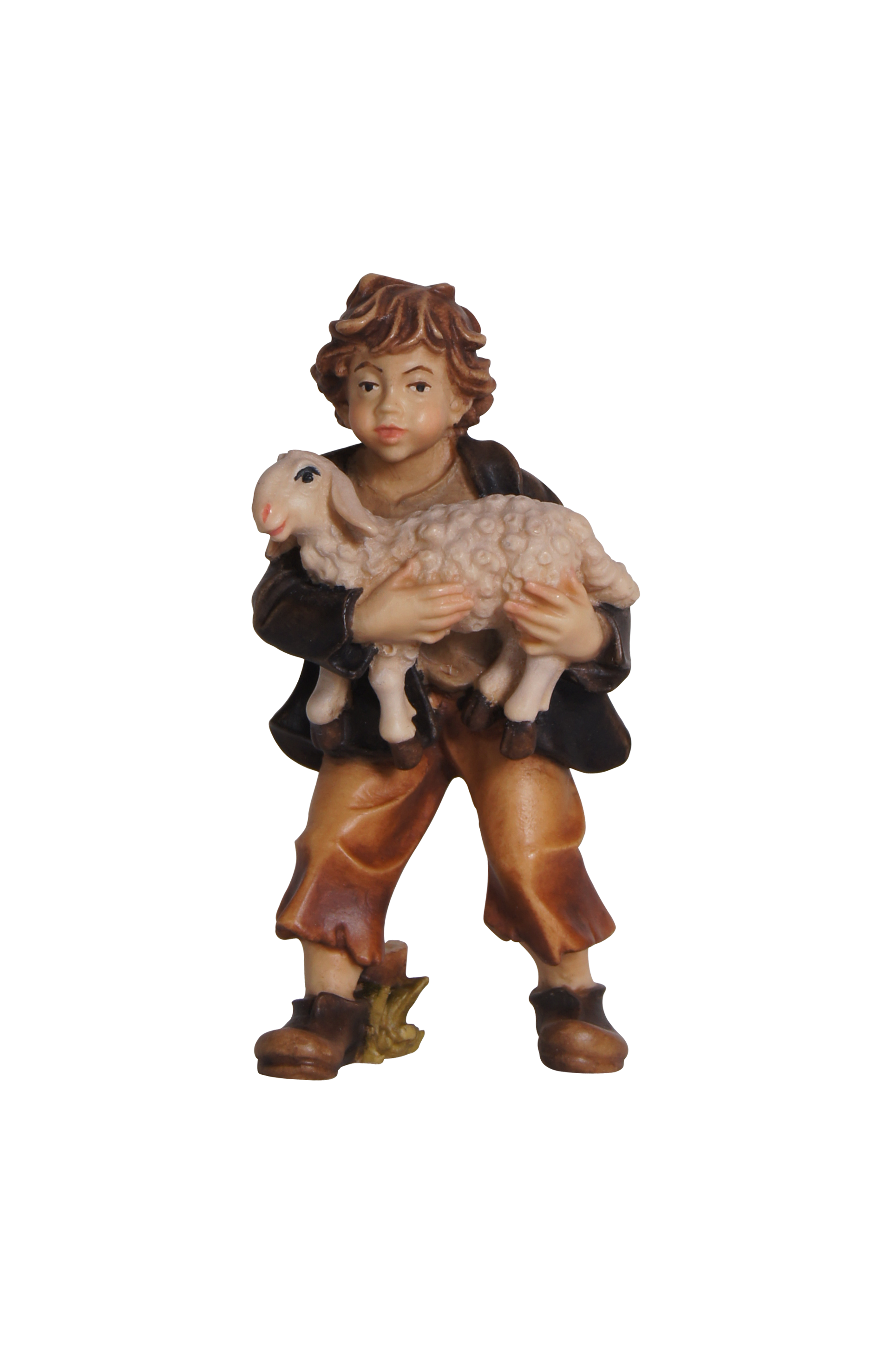 Rainell Krippe Bub mit Lamm im Arm