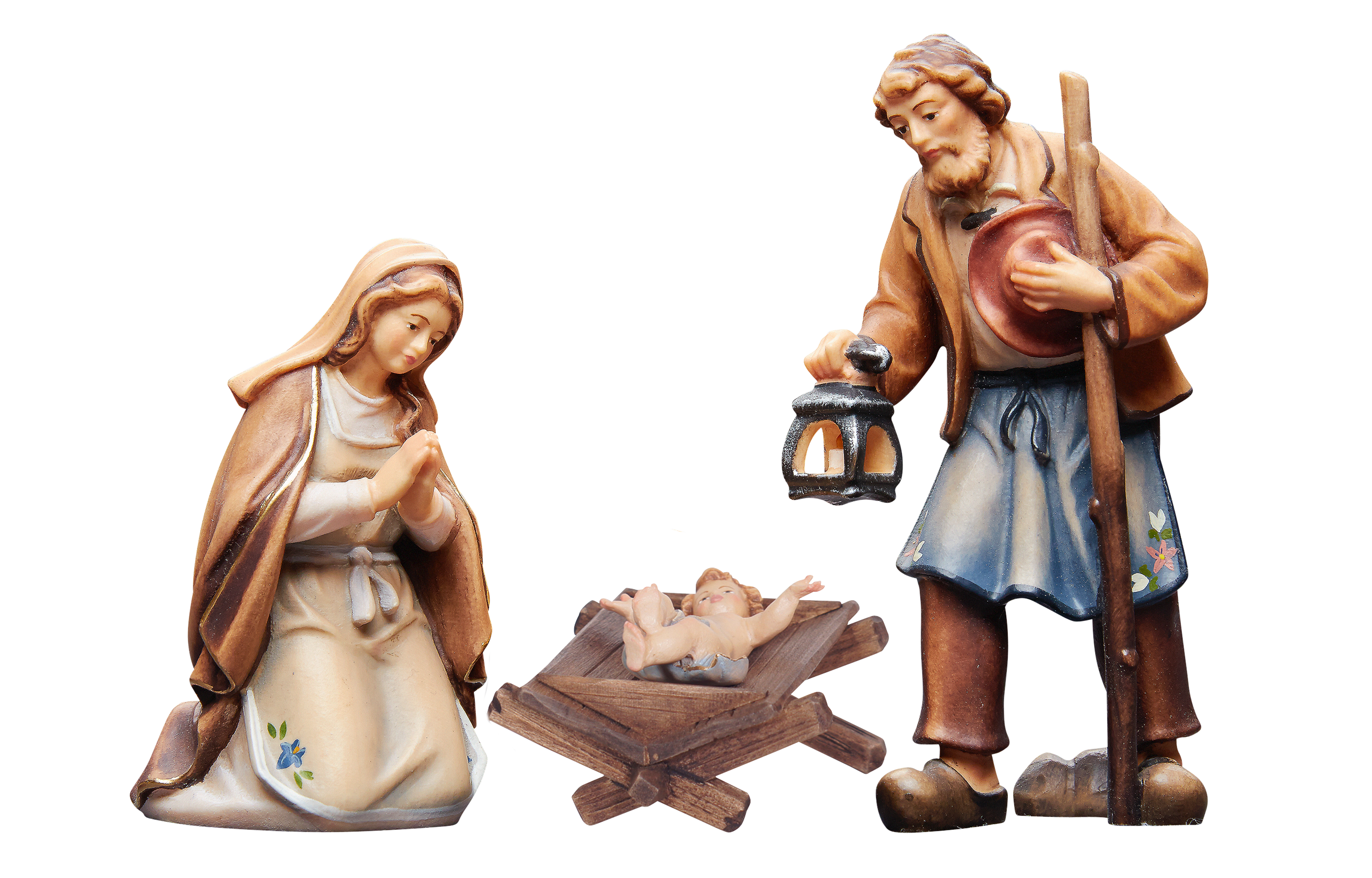 Heimatland Krippe Hl. Familie Jesukind lose in Holzwiege