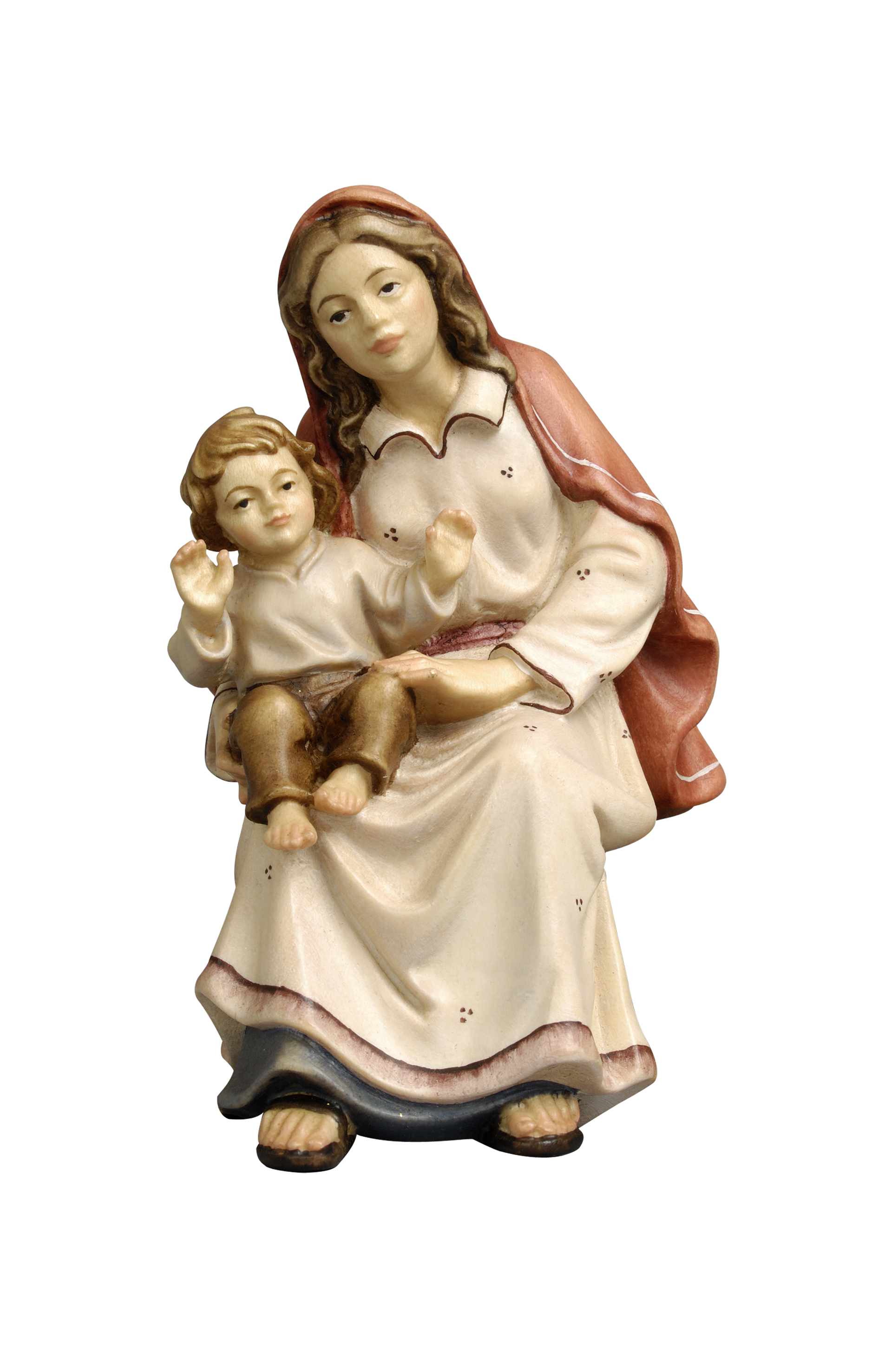 Kostner Krippe Hirtin sitzend mit Kind
