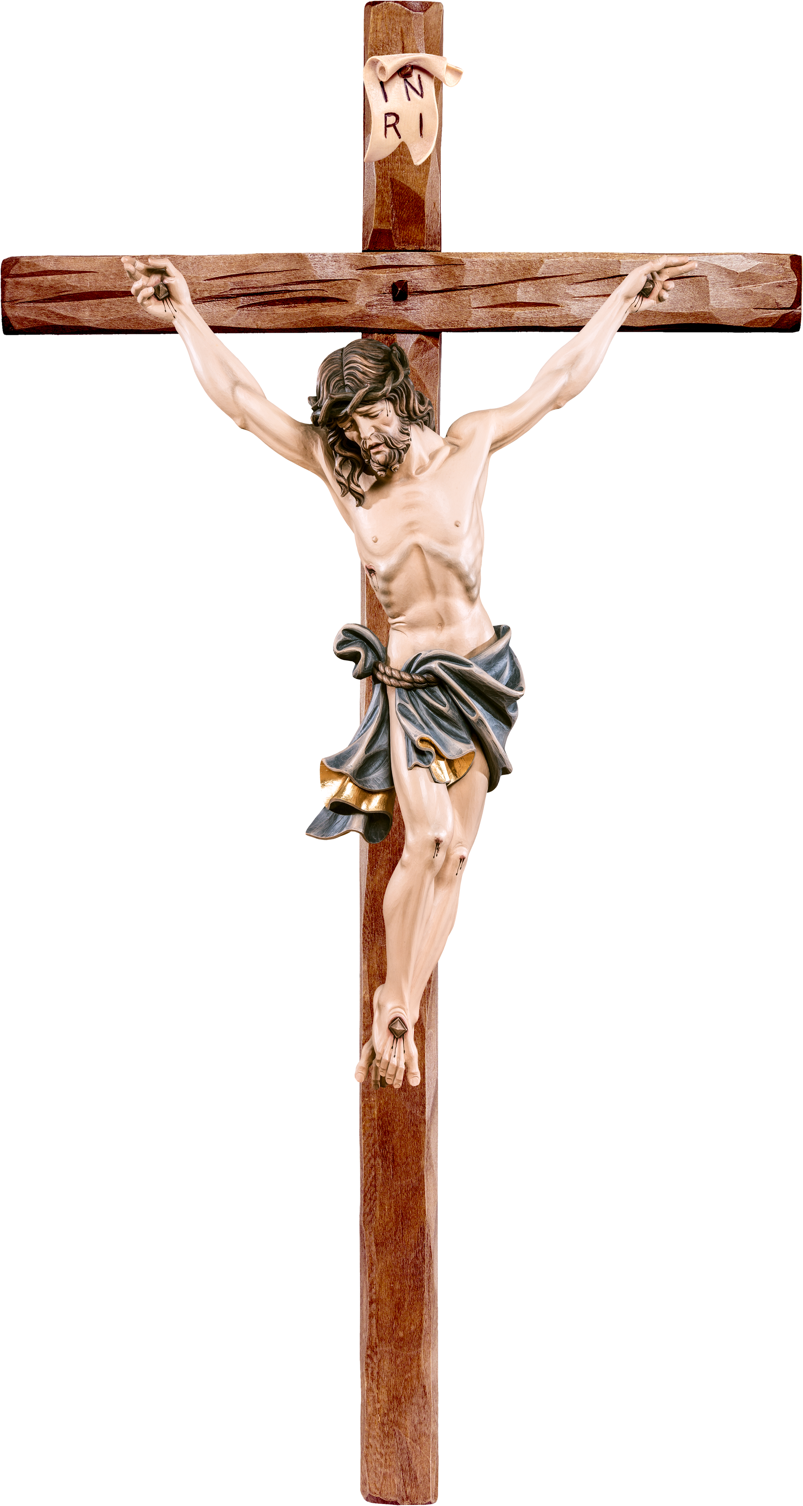 Alpenchristus blau mit geradem Kreuz