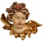 Angel head Leonardo with rose left