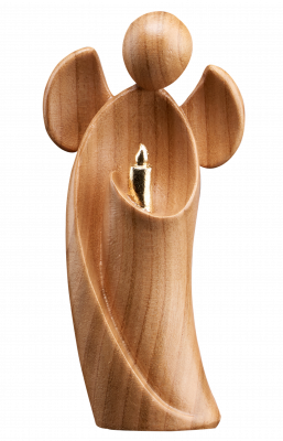 Angelo Amore con candela legno ciliegio