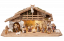 Presepe Rainell Set 17 pezzi - Capanna alpina con illuminazione