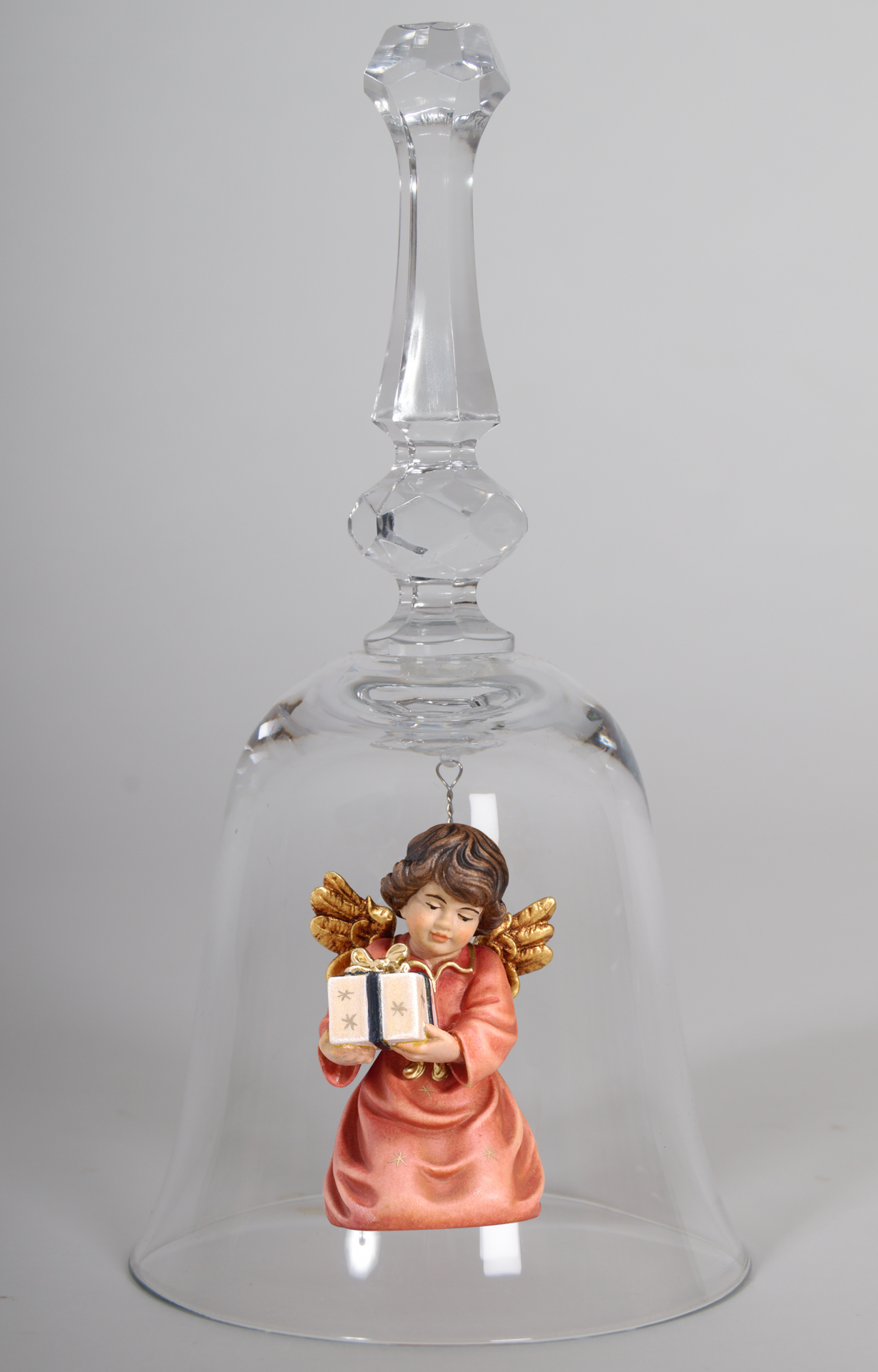 Crystal bell with Bell angel parcel