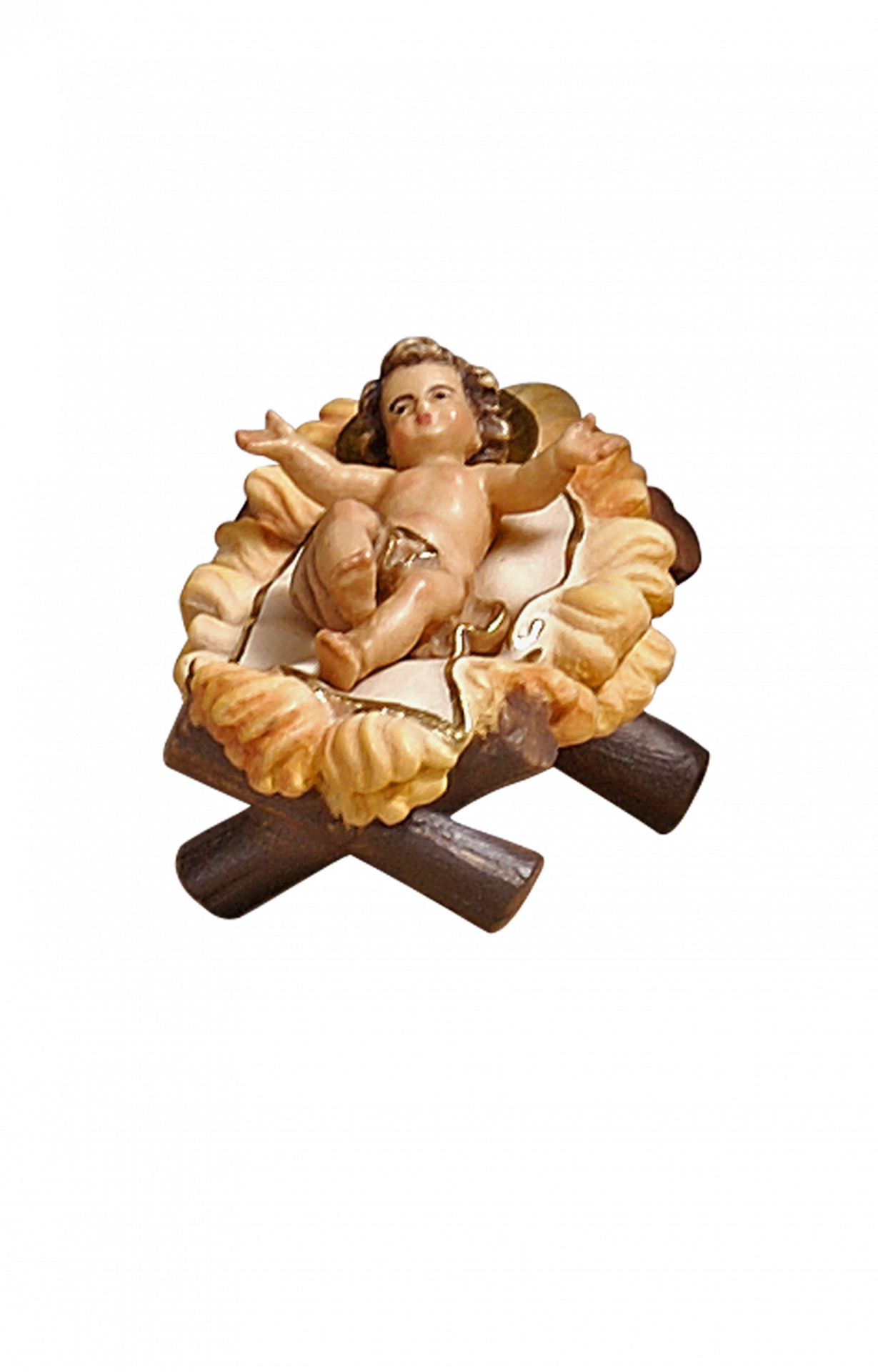 Presepe Kostner Gesù Bambino sciolto con culla