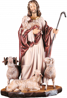 Jesus shepherd with sheep