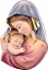 Madonnenrelief blau-rot