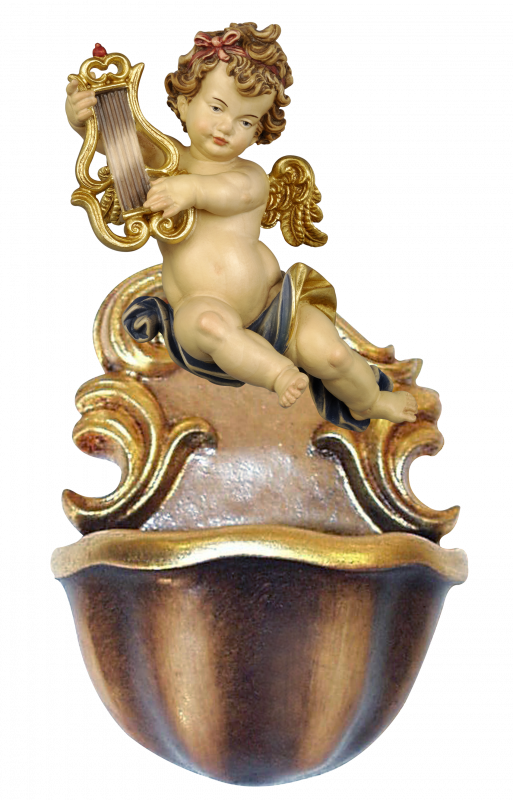 Holy water basin-angel Leonardo with lyre
