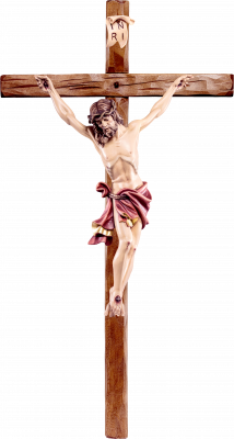Alpenchristus rot mit geradem Kreuz
