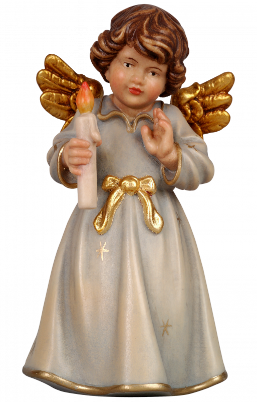 Bell angel standing with candle