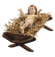 Jesukind gutherzig mit Wiege