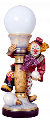 Electrical lamp clown with tie