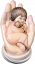 Schützende Hand Wand mit Mädchen