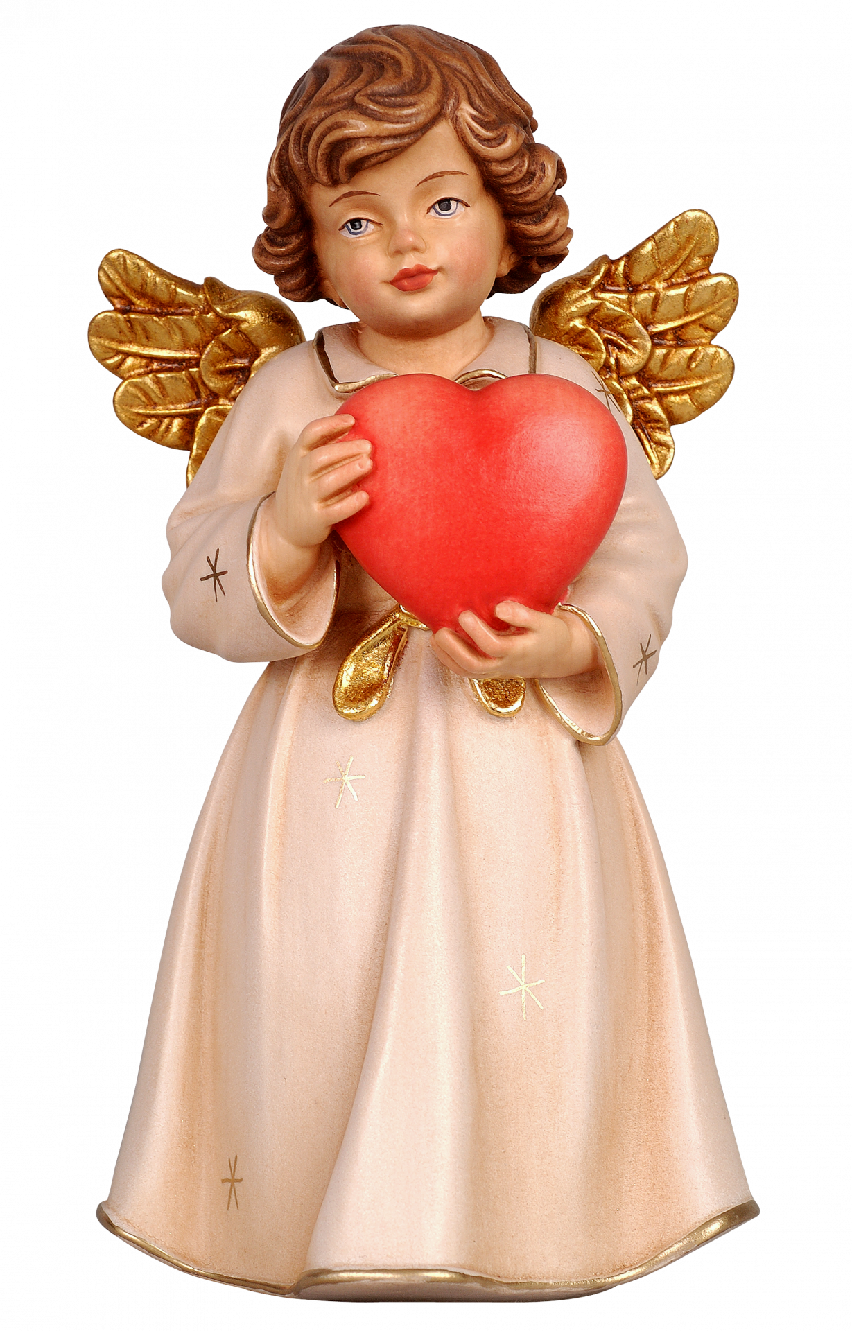 Bell angel standing with heart