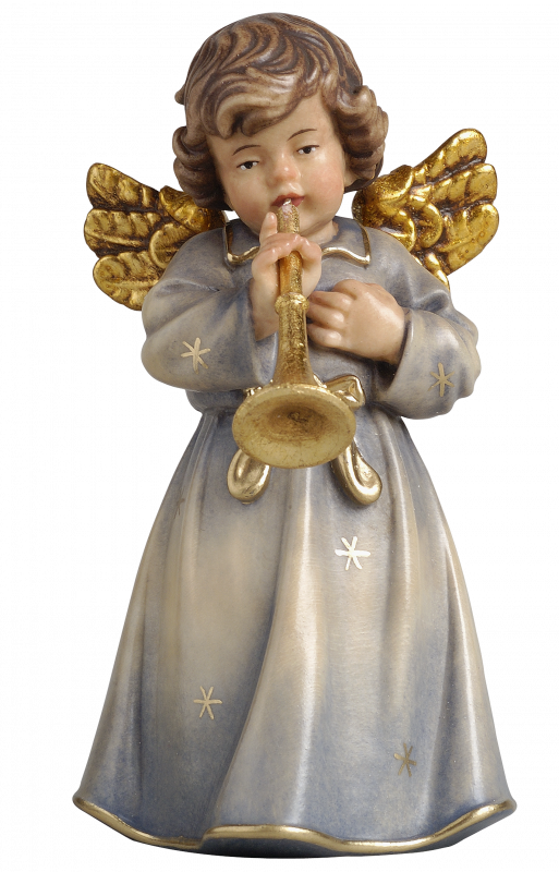 Bell angel standing with trumpet