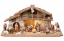 Mahlknecht Nativity set 20 pcs - Alpine stable with Led