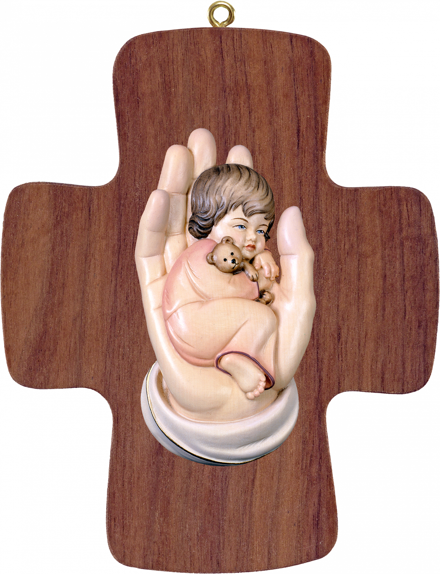 Cross with protecting hand girl