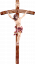 Alpenchristus rot mit gebogenem Kreuz