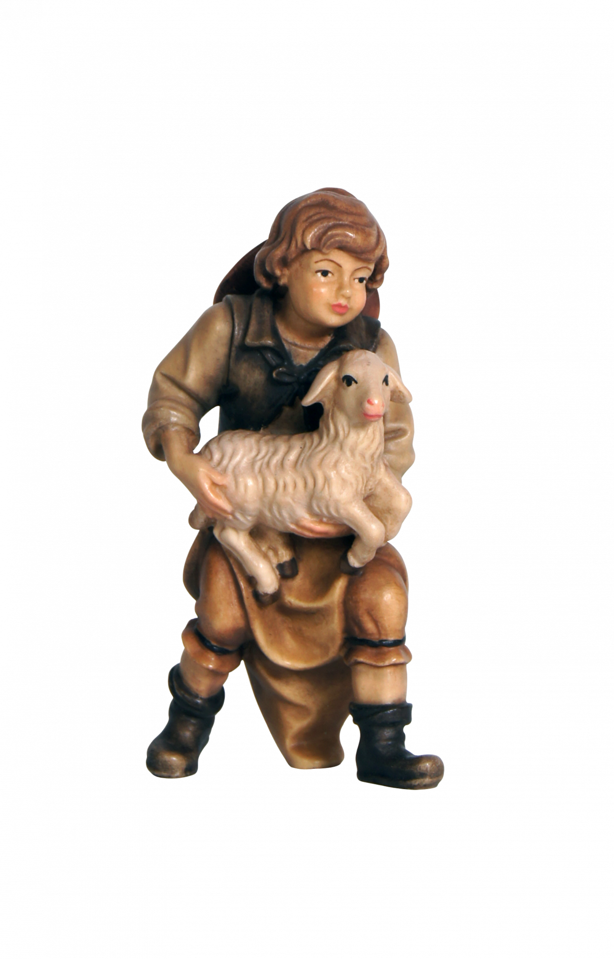 Presepe MahlknechtBambino con agnello in braccio