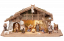 Mahlknecht Krippe Set 17 teilig - Alpenstall mit Led