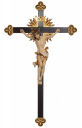 Cristo Leonardo con aureola -croce barocca con raggi