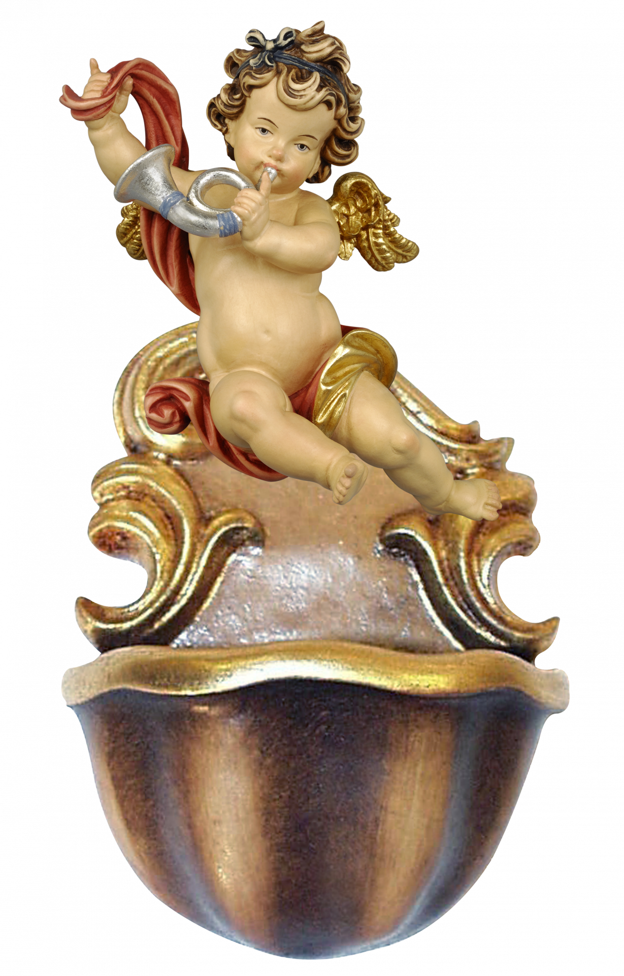 Holy water basin-angel Leonardo with horn