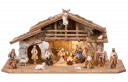 Heimatland Nativity set 17 pcs - Alpine stable with lighting