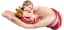 Schützende Hand liegend mit Engel rot