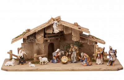 Presepe Mahlknecht Set 15 pezzi - Capanna Notte Sacra