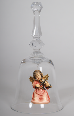 Crystal bell with Bell angel violin